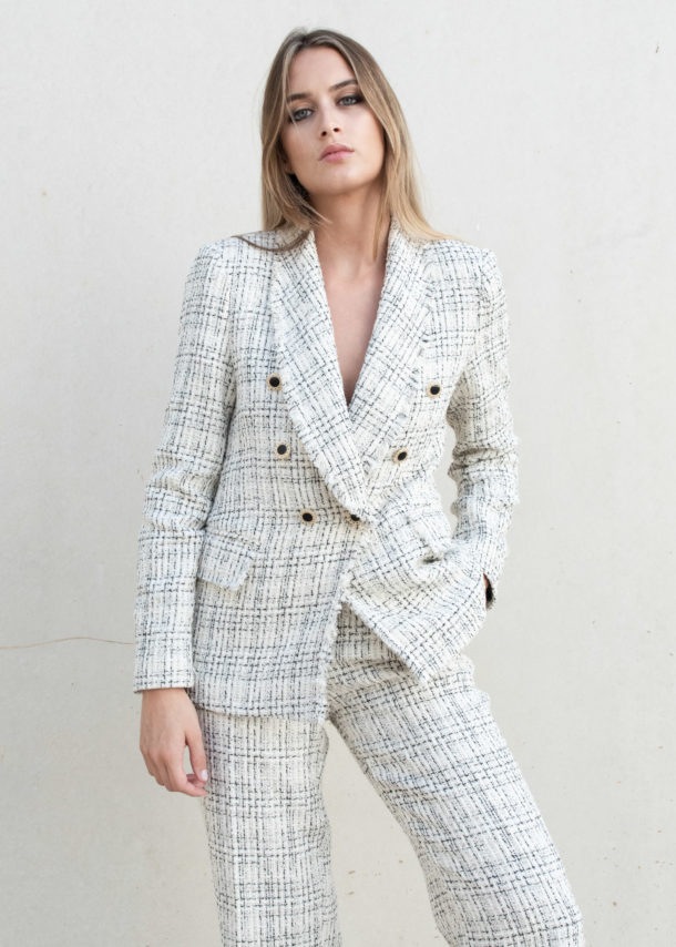 Blazer Tweed Contraste