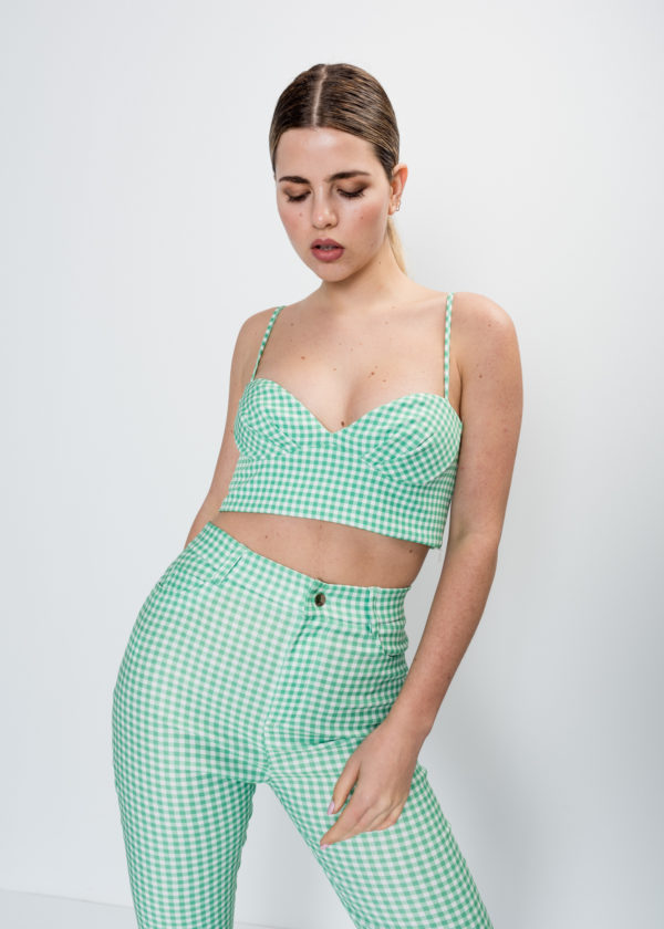 top cropped vichy-verde-l