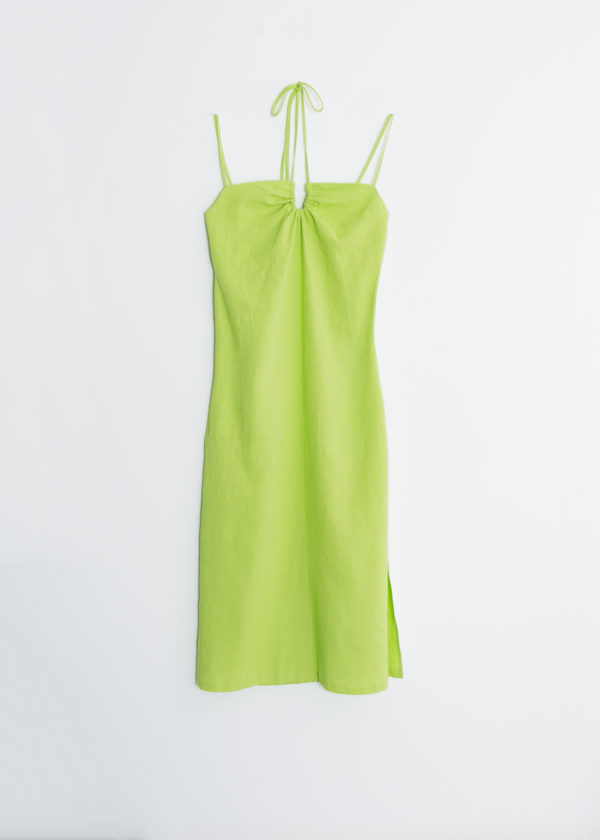 vestido lino midi-verde-l