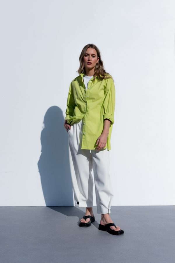 camisa popelin oversize-verde-m