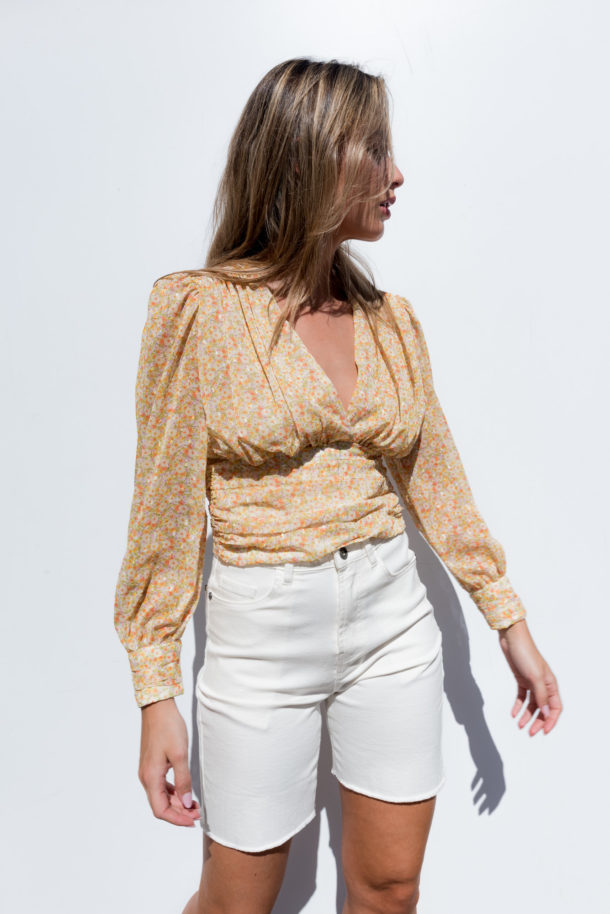 blusa frunces estampado floral-amarillo-s