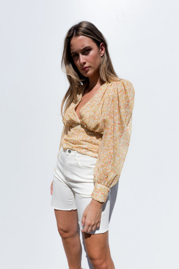 blusa frunces estampado floral-amarillo-m